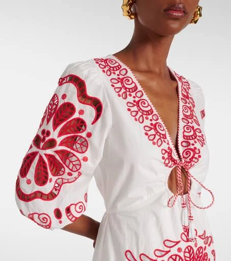 Farm Rio Broderie anglaise cotton midi dress 4