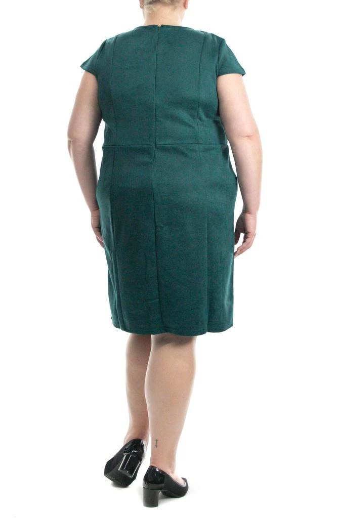 Nina Leonard Faux Suede Cap Sleeve Scuba Dress 2