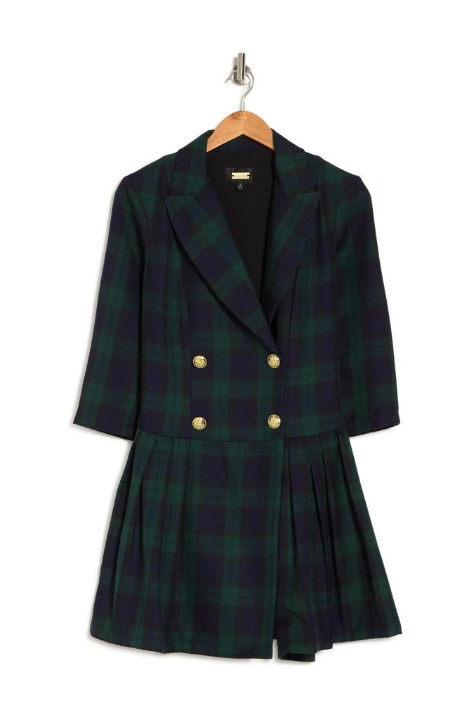 ALEXIA ADMOR Jacki Plaid 3/4 Sleeve Blazer Dress 3