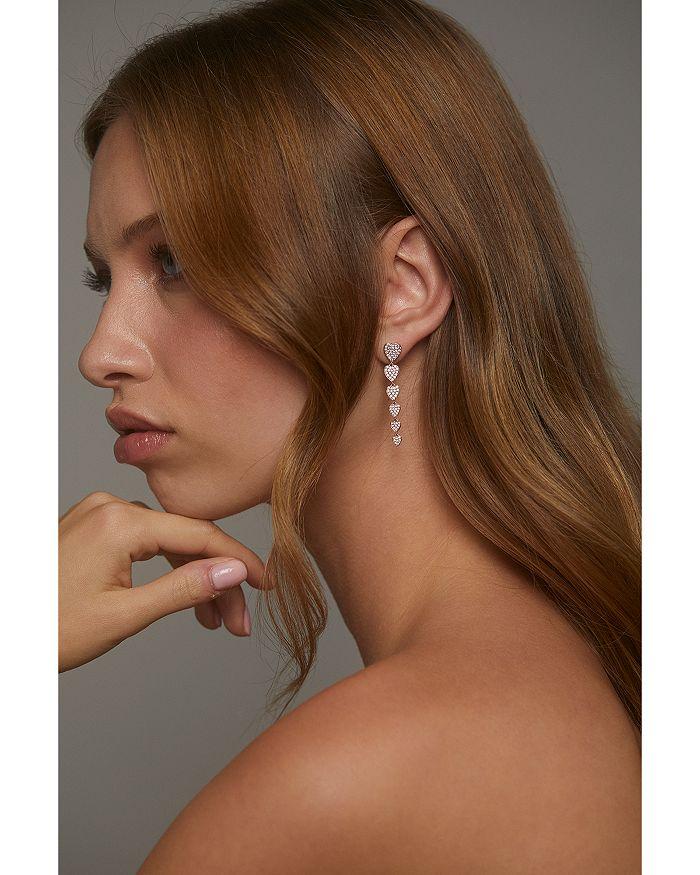 Nadri Real Love Pavé Heart Linear Drop Earrings in 18K Gold Plated