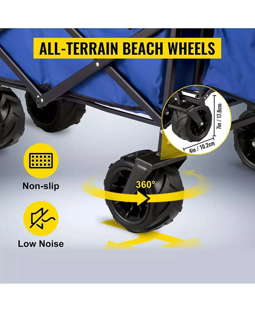 Mecale Extra Large Folding Wagon with Removable Canopy 
Rear Storage, All-Terrain Utility Cart, Blue 8