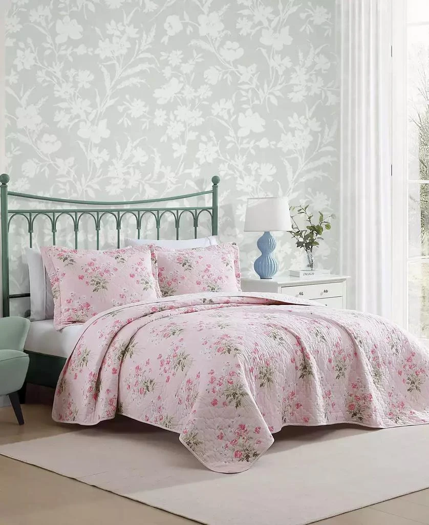 Laura Ashley Veronicas Bouquet Reversible 3 Piece Quilt Set 2