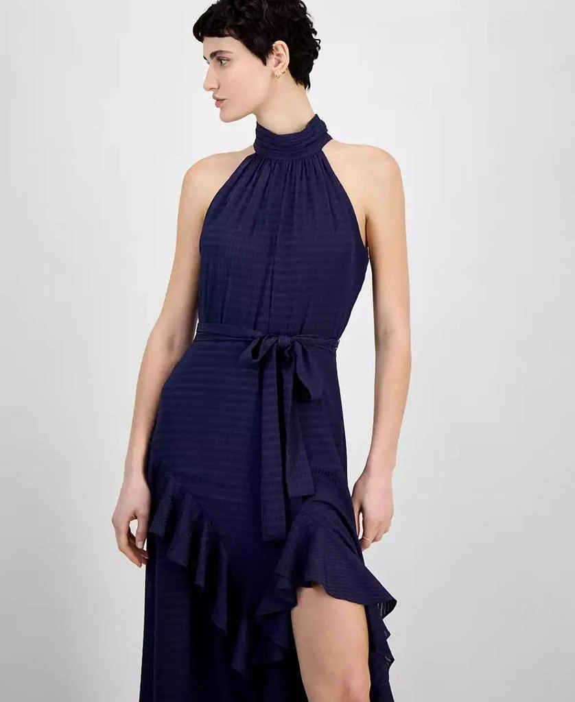 Anne Klein Women's Ruffled Tie-Waist Maxi Halter Dress - Dresses & Skirts -  Free Shipping - BeyondStyle