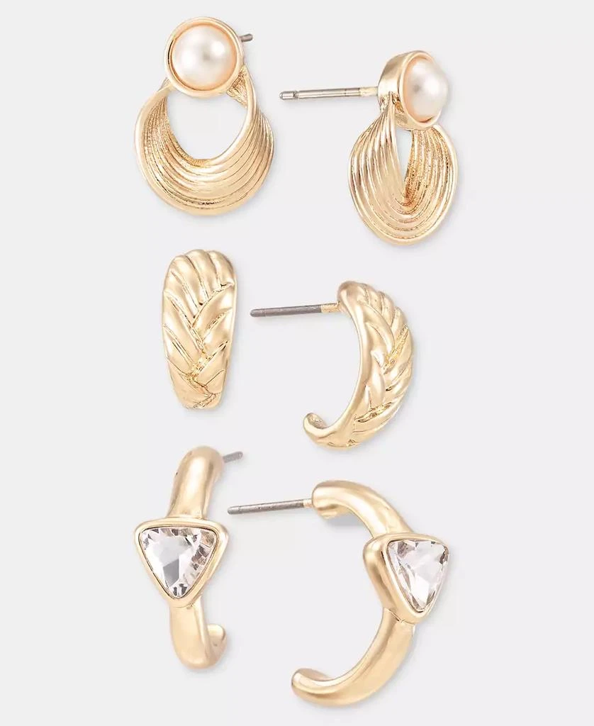 Anne Klein 3-Pc. Set Crystal 
Imitation Pearl Earrings 4