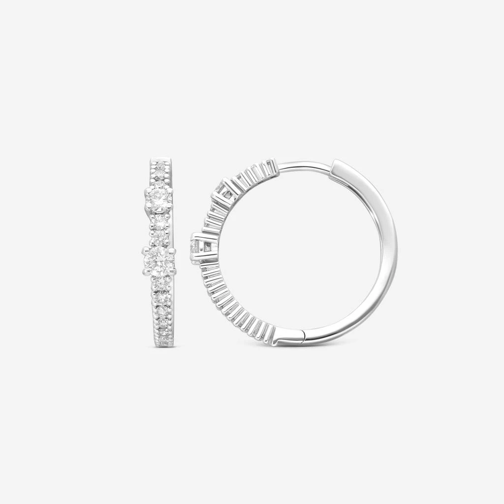 Damiani Damiani 18K Whıte Gold Diamond Hoop Earrings 20091233-copy 3