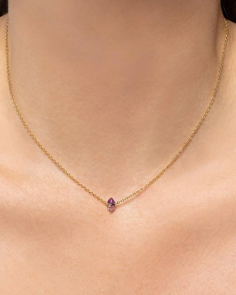 Emily P. Wheeler Tilly 18K Yellow Gold Two-Tone Pink Sapphire Necklace, 16" 2