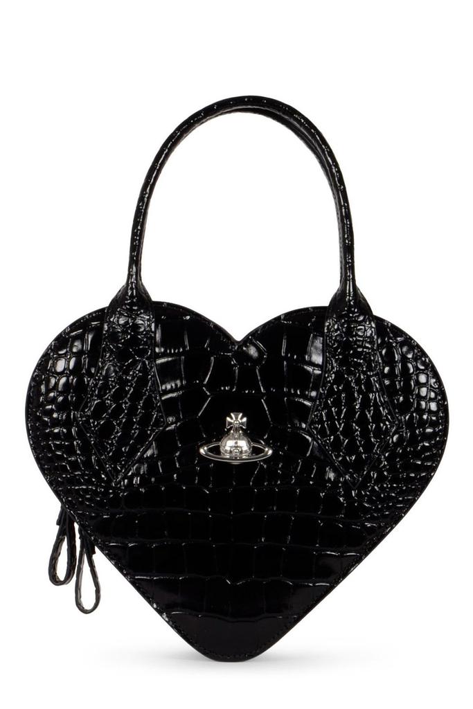Vivienne Westwood Leather Croc-Embossed Josephine Heart Bag