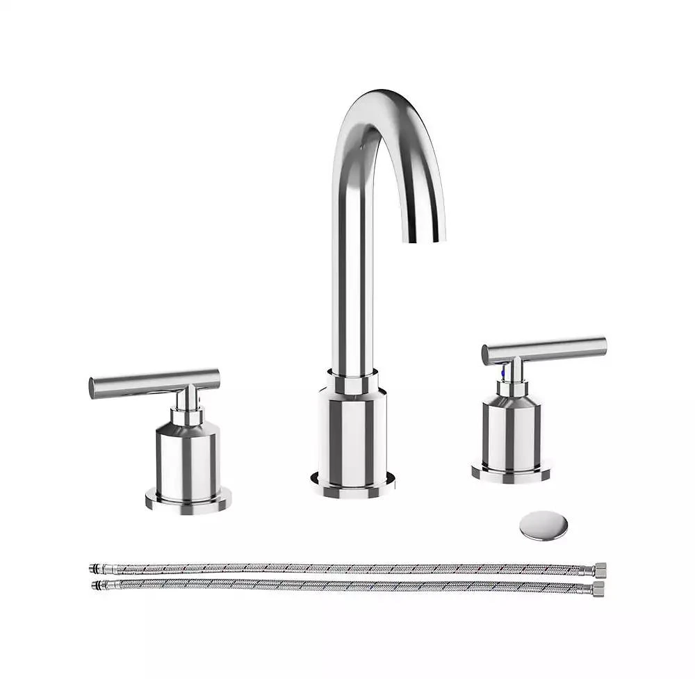 gaomon Bathroom Faucet, Bathroom Sink Faucet, 8 Inch Bathroom Faucet for Sink 3 Hole with Stainless Steel Pop-up Drain for Your Bathroom