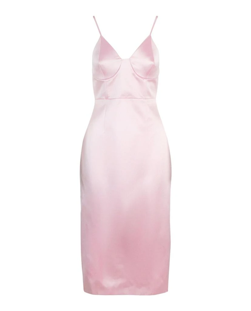 kiah corset dress Mini Kleur:SageName waist and hem leg slit Dusty Rose Velvet V-Neck