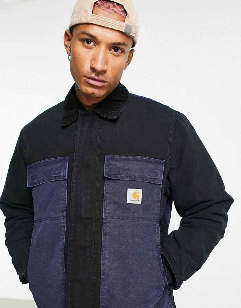 Carhartt Carhartt WIP OG arctic coat in black/navy mix 4