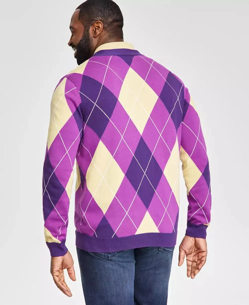 Club Room Men's Regular-Fit Argyle Cardigan, Created for Macy's 4