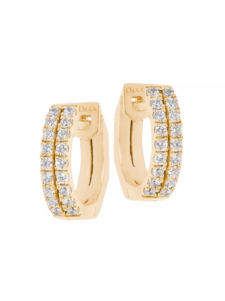 DJULA Graphique 18K Yellow Gold & Diamond Hoop Earrings