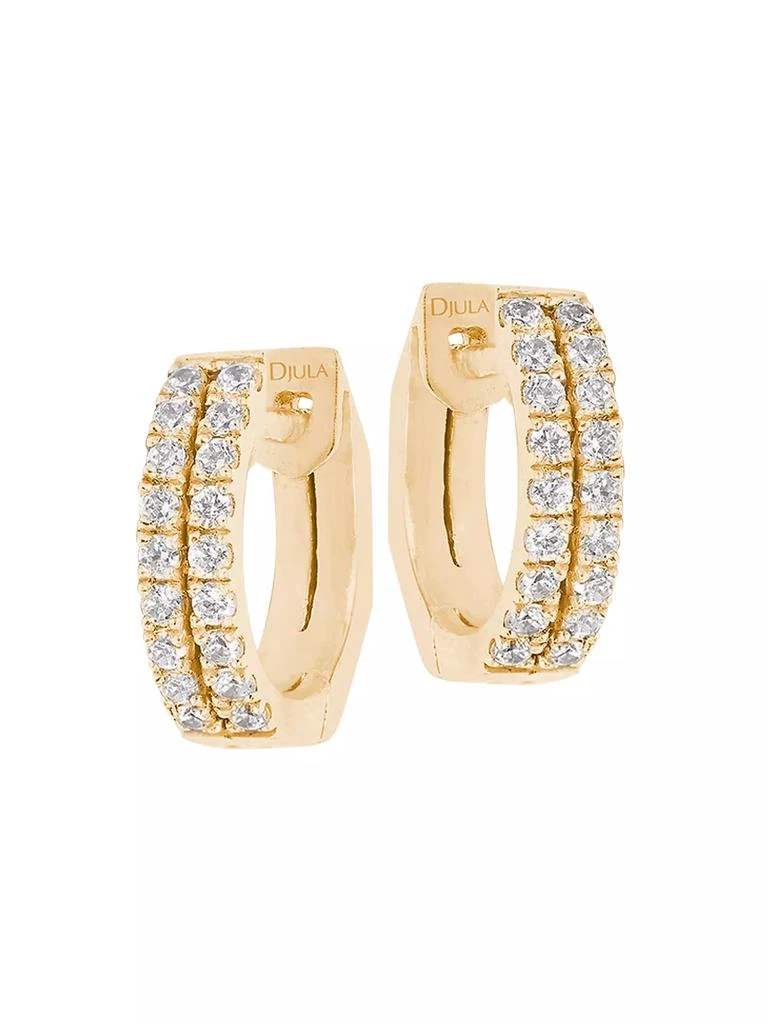DJULA Graphique 18K Yellow Gold & Diamond Hoop Earrings 1