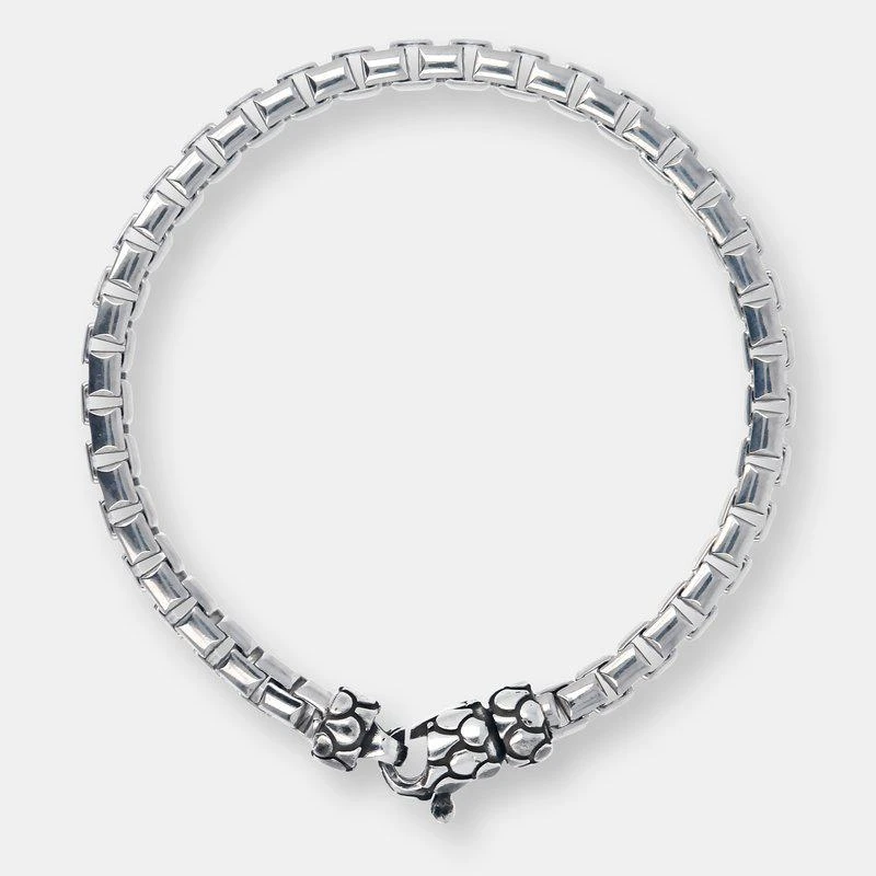 Albert M. Bracelet with Box Chain and Texture Closure Silver Plated 1