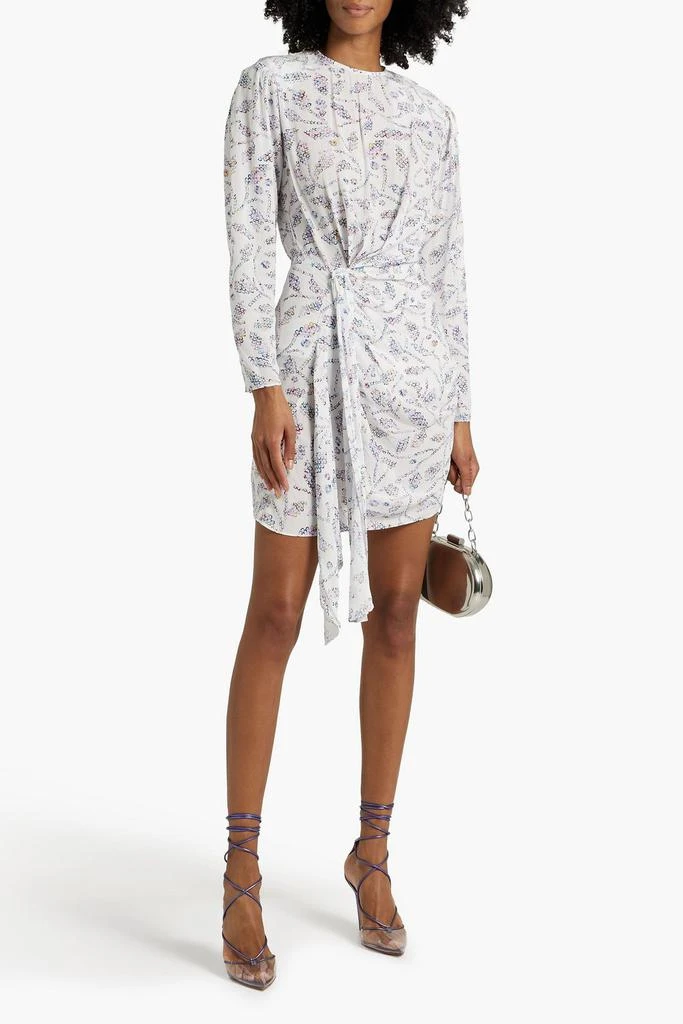 MARANT ÉTOILE Dulce draped printed crepe de chine mini dress 2