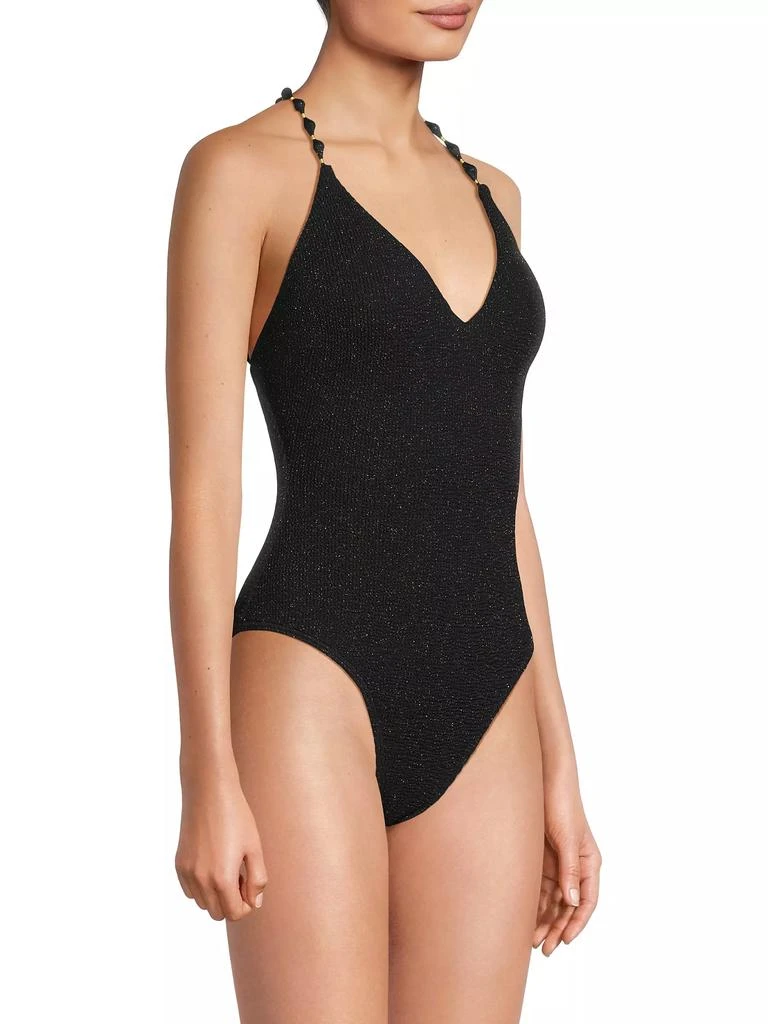 Milly Cannes Beaded Strap One-Piece Swimsuit 4