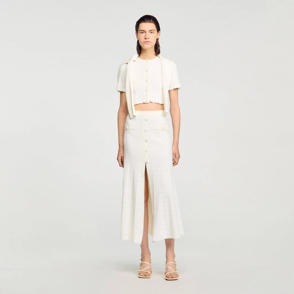 Sandro Pointelle knit maxi skirt 1