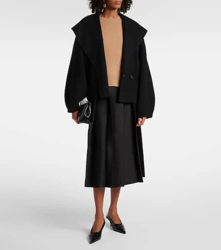 Totême Pleated wool and silk midi skirt 2