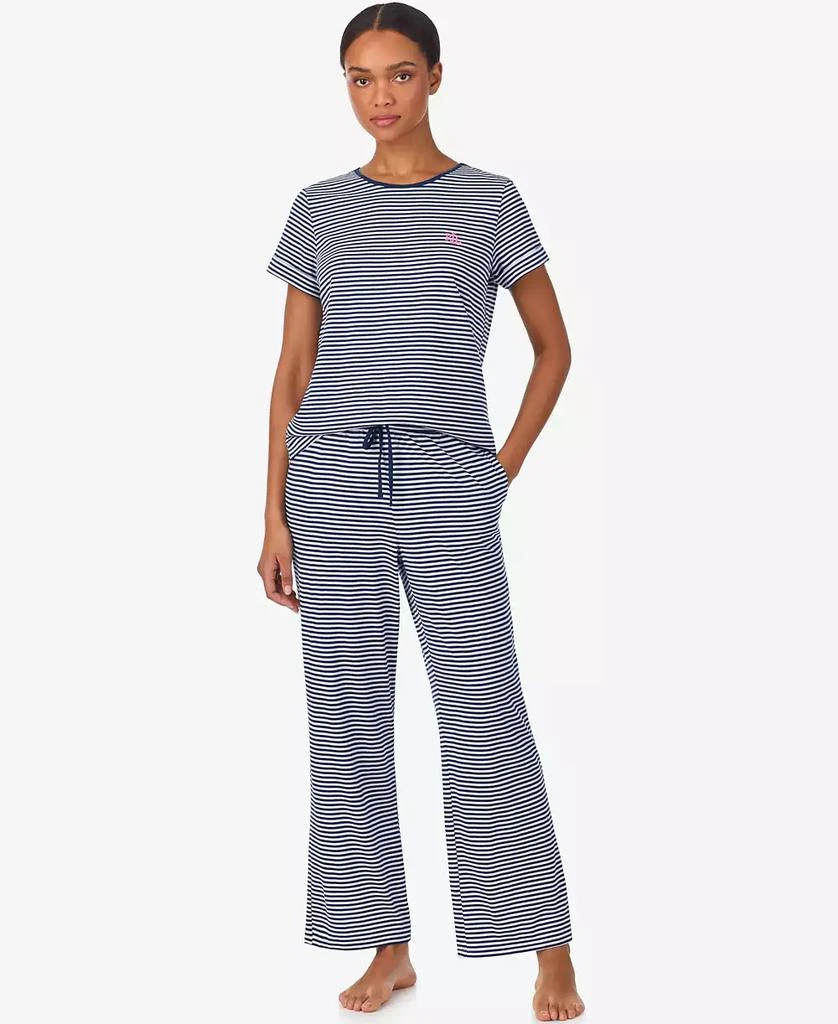 Ralph Lauren Short Sleeve Crew Neck Ankle Pant Pajama Set