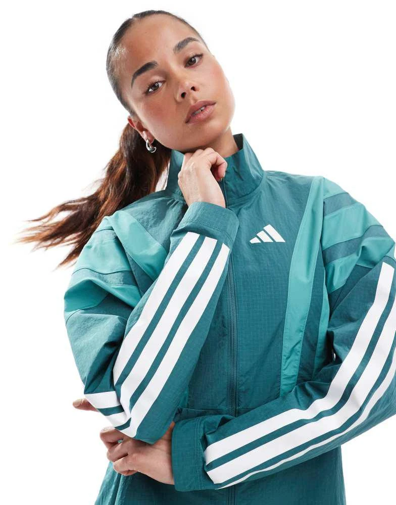 Adidas adidas Running Adizero archive running jacket in preloved teal 1