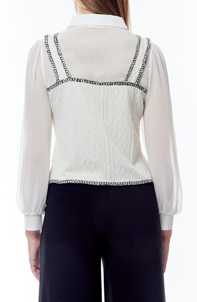 Love by Design Padma Tweed Trim Twofer Top