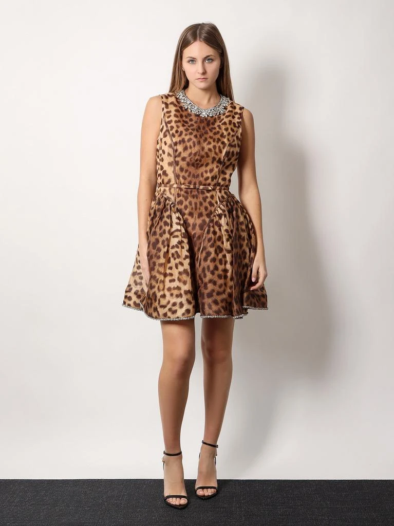 Zimmermann Linen and silk mini dress with animalier print 2