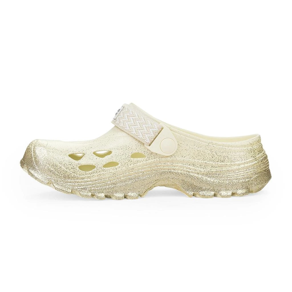 Lanvin GOLD/BEIGE MOK LACETS CURB SUICOKE SLIDES 2