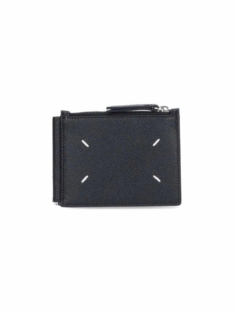 MAISON MARGIELA Textured Black Calf Leather Zip Wallet