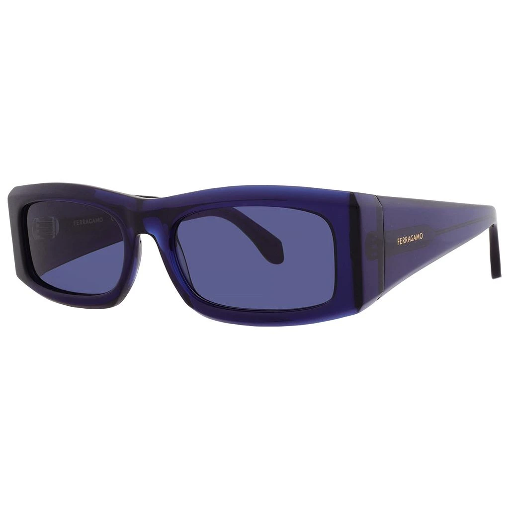 Salvatore Ferragamo Salvatore Ferragamo Blue Rectangular Men's Sunglasses SF2012S 432 57 2