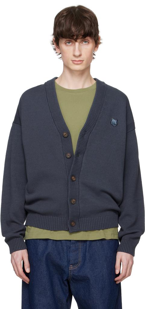 Shop Gray Bold Fox Head Patch Comfort Cardigan on Sale at Shop Gray Bold Fox Head Patch Comfort Cardigan on Sale at