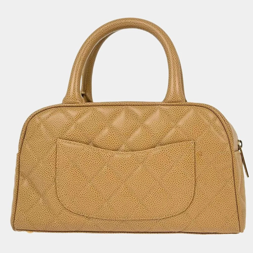 Chanel Chanel Beige Calfskin Bowling Bag 2
