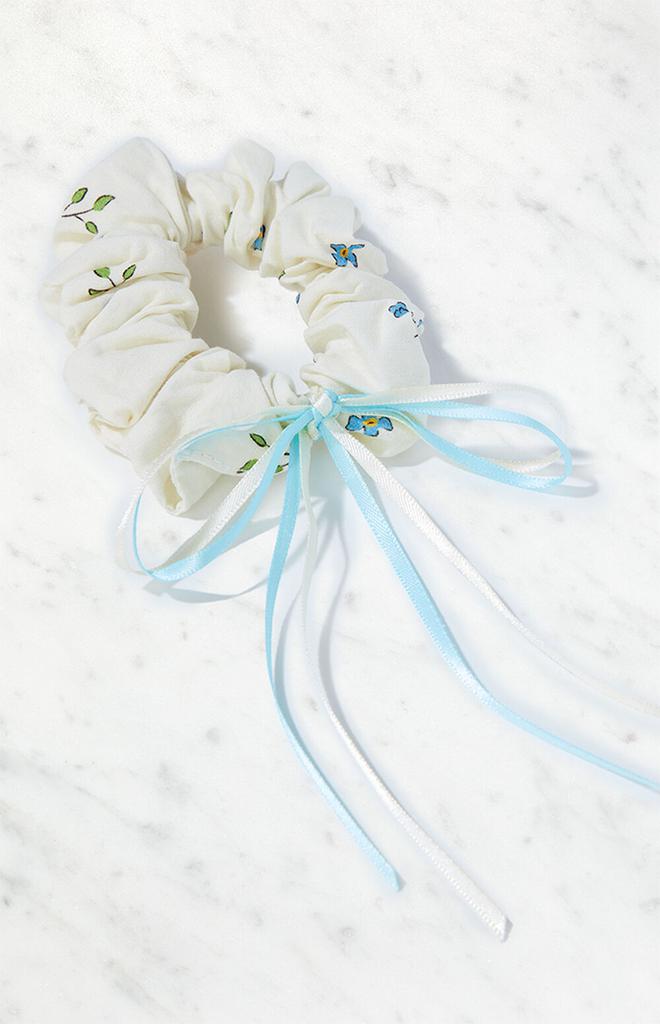 PacSun Blue Floral Bow Hair Scrunchie