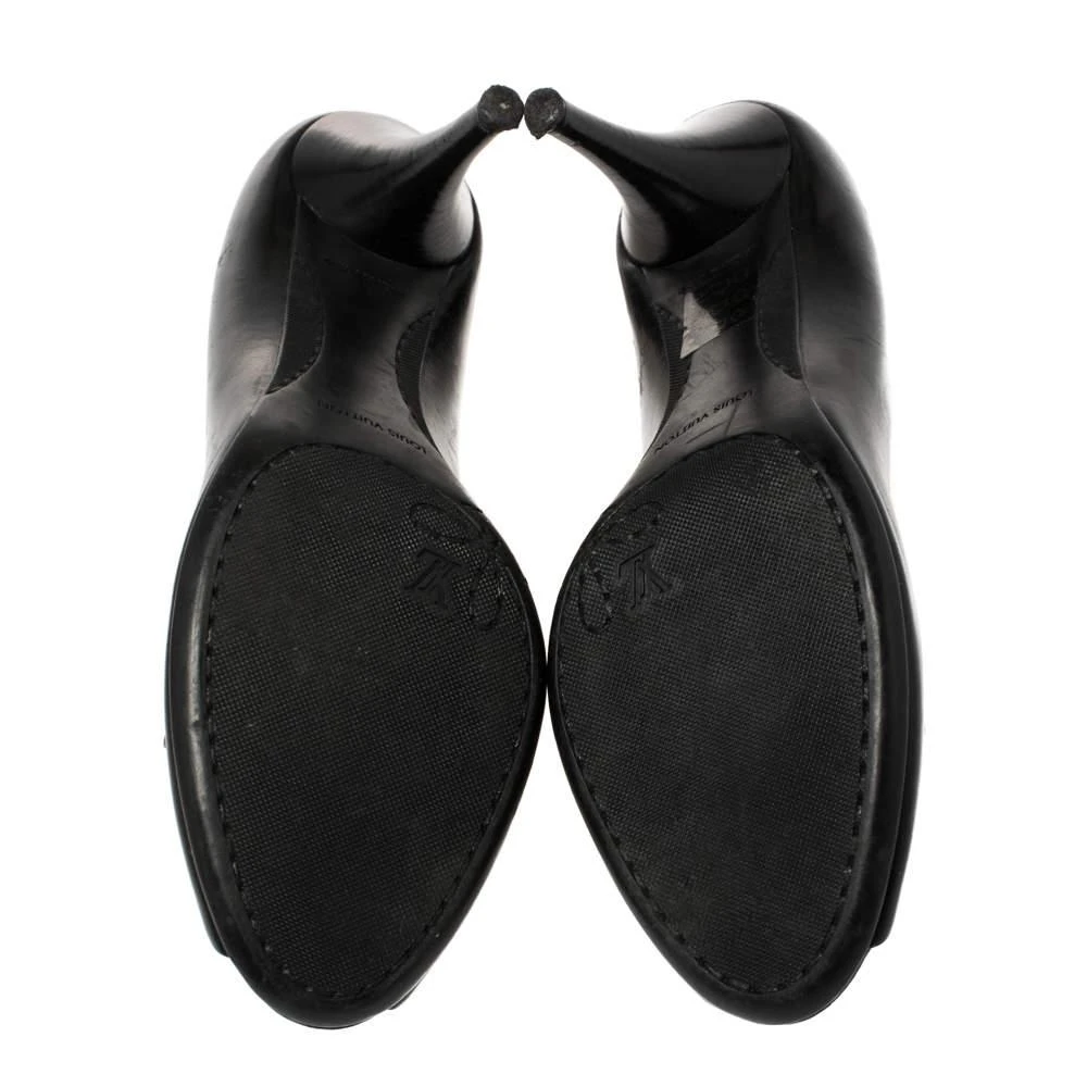Louis Vuitton Louis Vuitton Black Leather Peep Toe Pumps Size 38.5 6