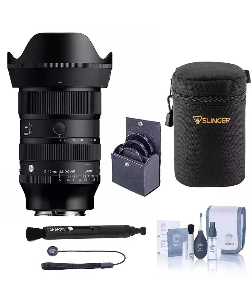 Sigma Beauty 17-40mm f/1.8 DC Art Lens for Sony E, Bundle with 67mm Filter Kit, PC Software Kit, Cap Keeper and Cleaning Kit