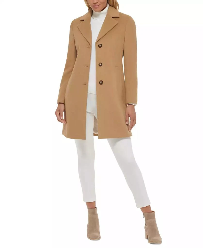 Calvin Klein Womens Single-Breasted Wool Blend Coat 2