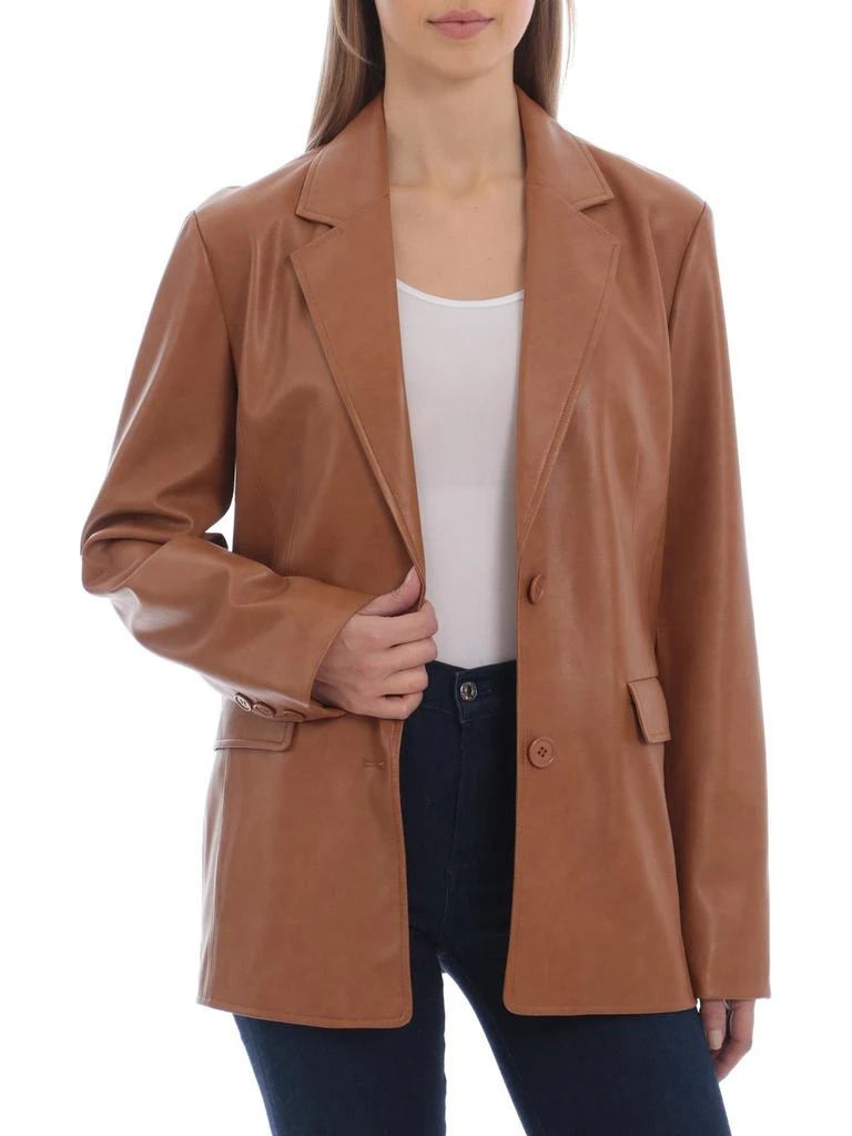 Avec Les Filles Womens Faux Leather Cold Weather Shirt Jacket 5