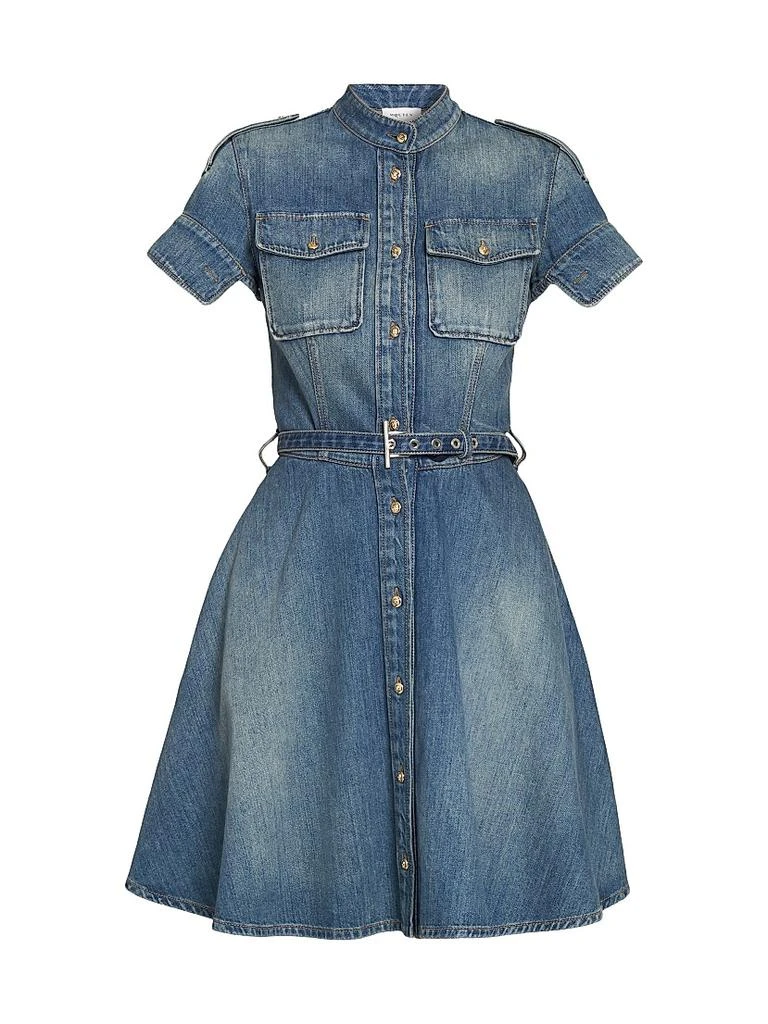 Mcqueen Women's Denim Belted Fit & Flare Minidress - Indigo Stone Washed - Size 2