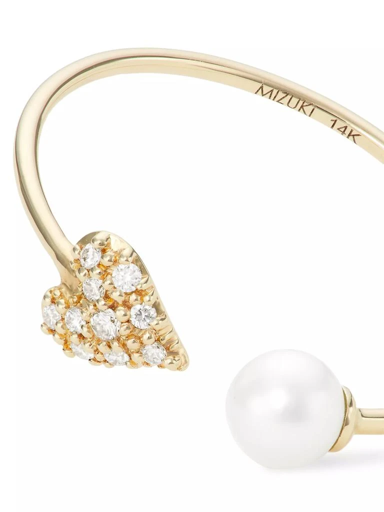 Mizuki 14K-Yellow-Gold, Freshwater Pearl &amp; Diamond Ring 3