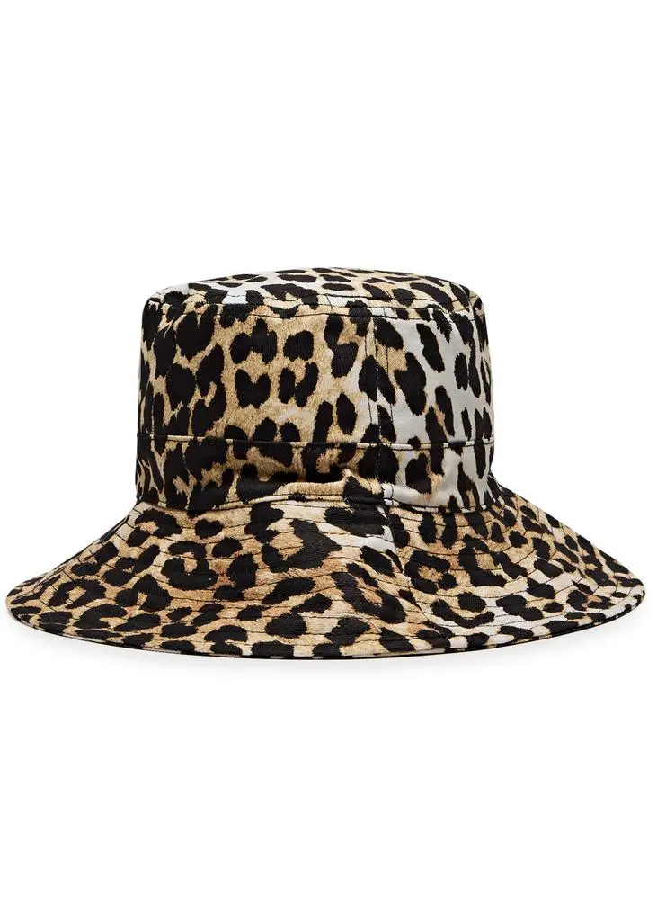 Ganni Leopard-print cotton bucket hat  2