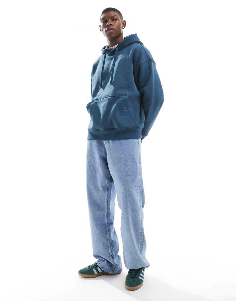 Pull&Bear Pull&Bear basic hoodie in teal blue 2