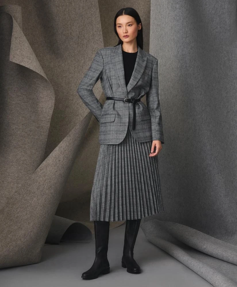 Brooks Brothers Pleated A-Line Skirt in Glen Plaid Wool Blend 2
