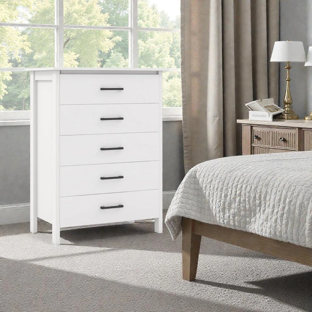 Hivvago Stylish 5-Drawer Cabinet with Durable Metal Handles