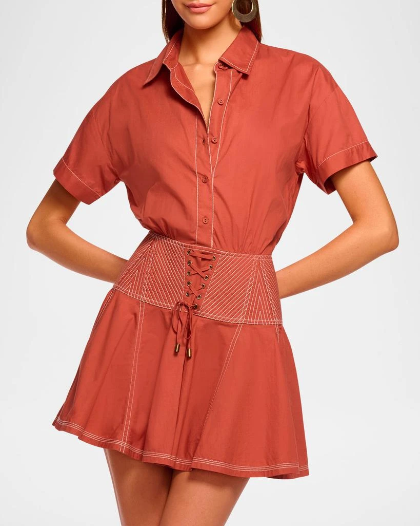 Shop Georgia Lace-Up Mini Shirtdress on Sale at BeyondStyle  Get 50% Off Georgia  Lace-Up Mini Shirtdress with Limited-Time Flash Deals, Exclusive Discounts,  and Special Offers. Enjoy Unbeatable Savings on Georgia Lace-Up