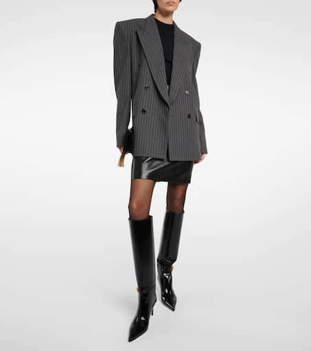 Yves Saint Laurent Lee glazed leather knee-high boots 2