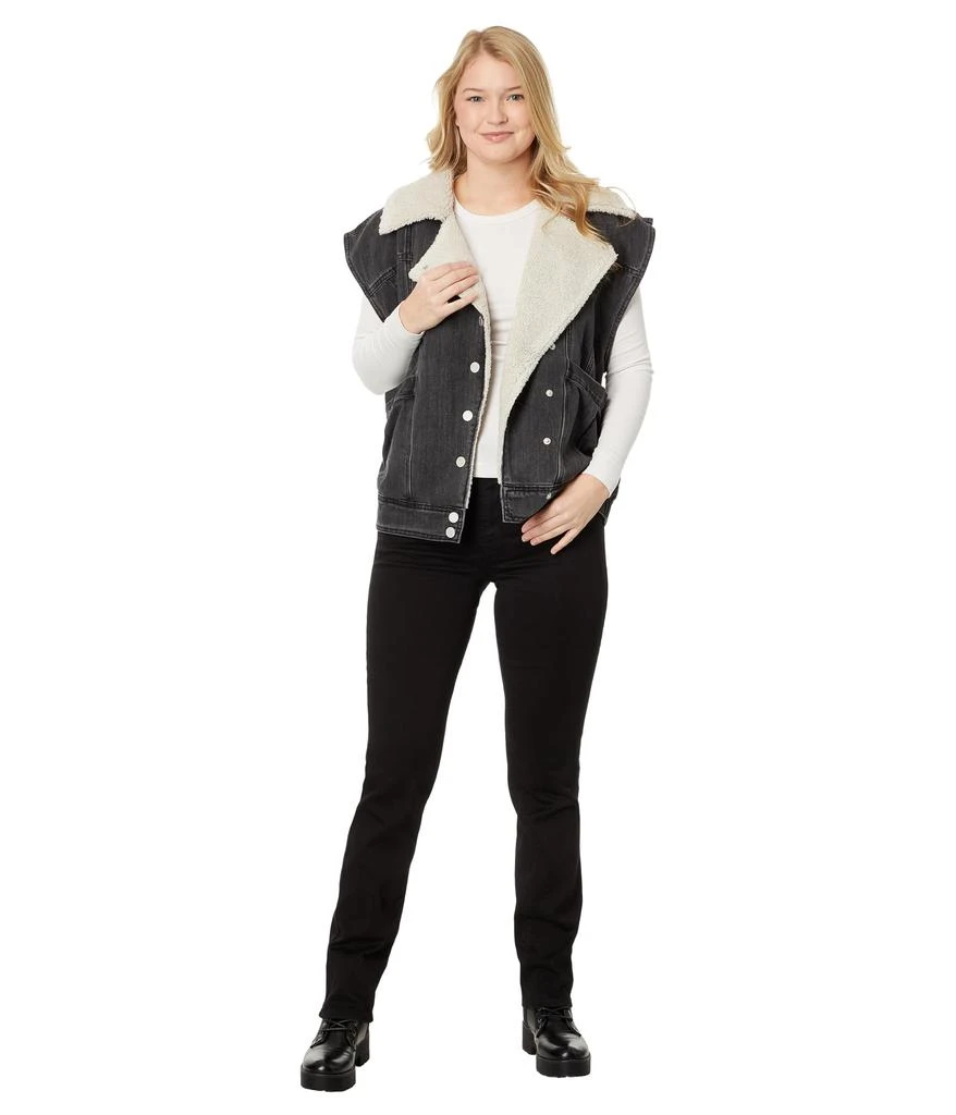 Blank NYC Denim and Sherpa Oversized Vest in All Nighter 4