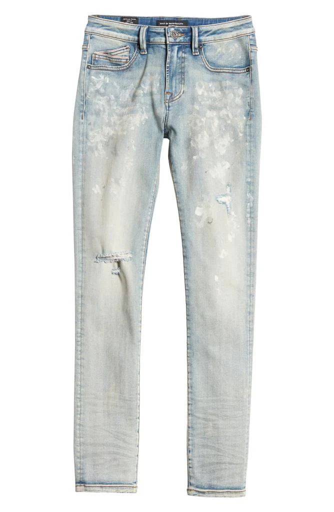 Cult of Individuality Punk Destroyed Paint Splatter Super Skinny Jeans 5