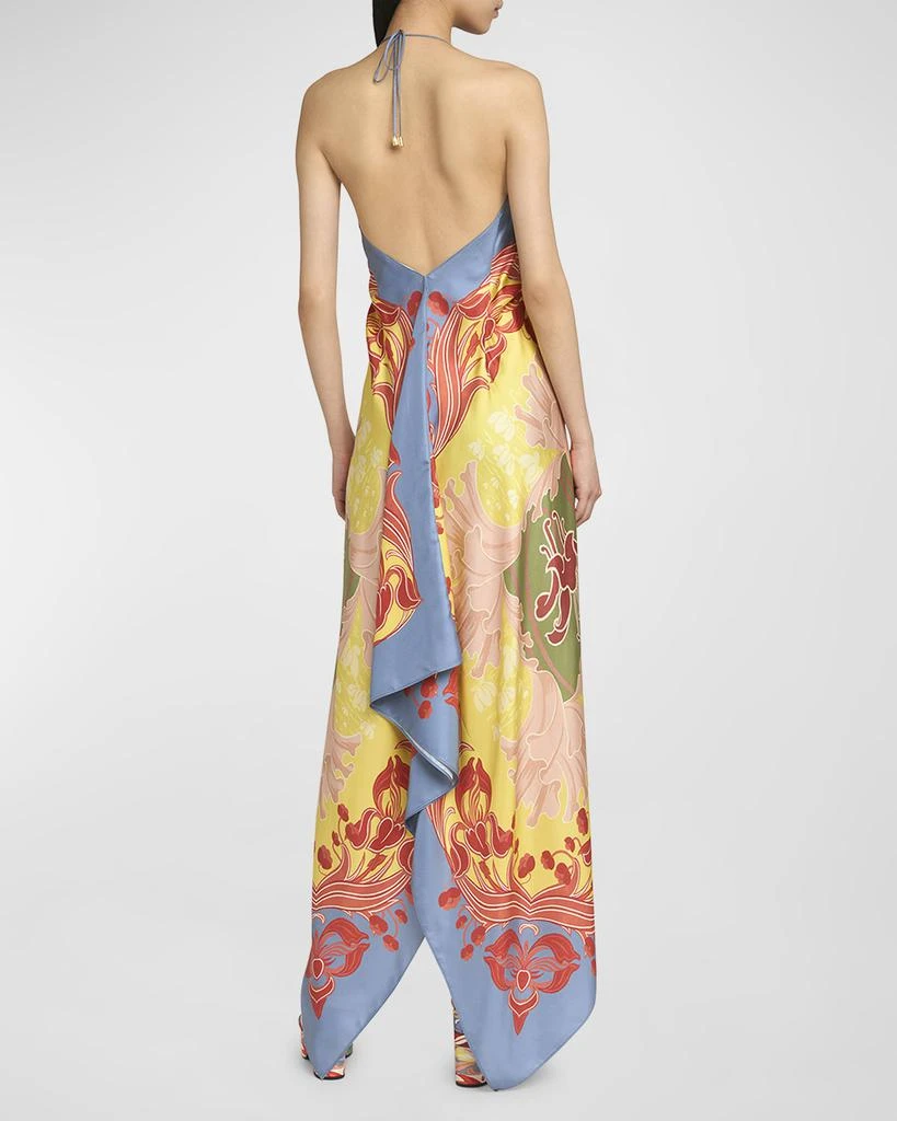ETRO Wallpaper-Print Halter High-Low Foulard Sundress 6