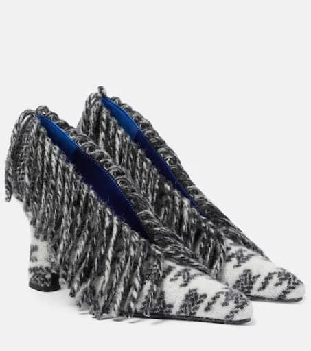 Burberry Sweep 100 fringed wool pumps 1