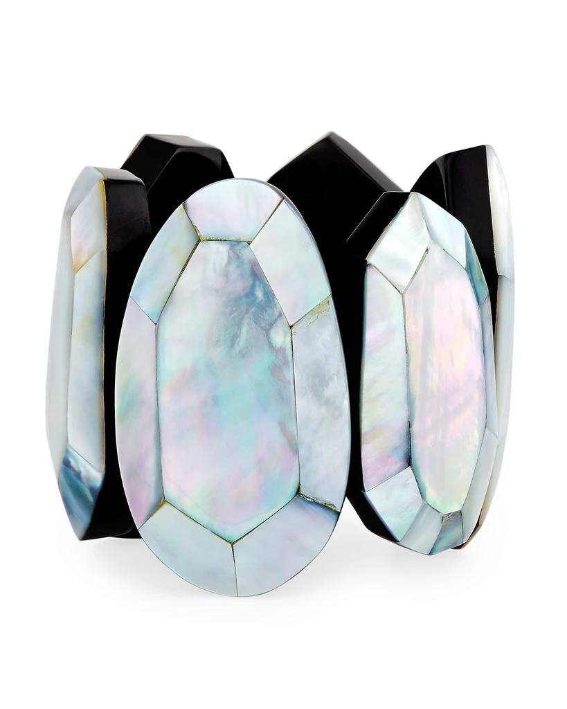 Viktoria Hayman Faceted Mother-of-Pearl Stretch Bracelet 1