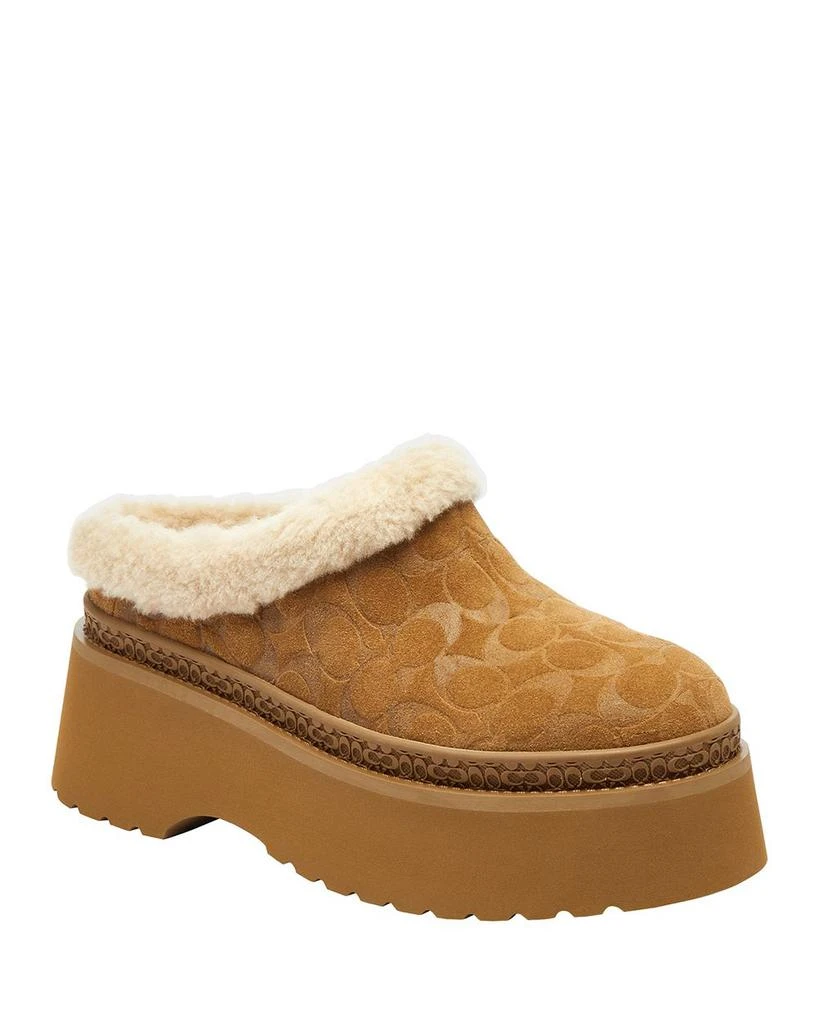 Coach Women's Cecelia Signature Suede Platform Clogs 1